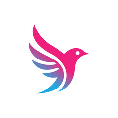 flying abstract bird logo design