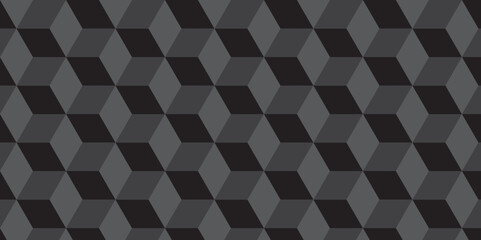 Fototapeta premium Seamless abstract black and gray stripe rectangles hexagon type cube geometric pattern. modern square diamond mosaic pattern. retro ornament grid tiles and wallpaper used for background.