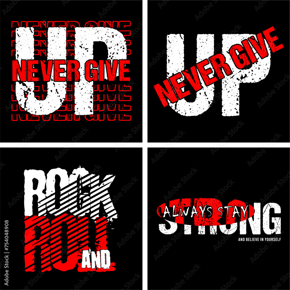 Wall mural design set typography vector for print t shirt 