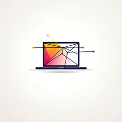laptop with geometric design