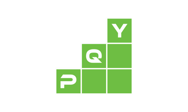 PQY initial letter financial logo design vector template. economics, growth, meter, range, profit, loan, graph, finance, benefits, economic, increase, arrow up, grade, grew up, topper, company, scale