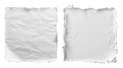 set of white abstract torn paper texture