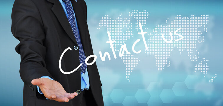 businessman hand holding on a touch screen interface