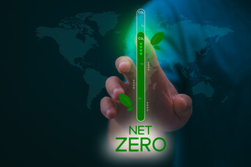 Carbon Dioxide Reduction To solve the global climate crisis and reduce global warming. Concept of...