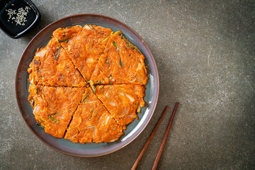 Korean Kimchi pancake or Kimchijeon