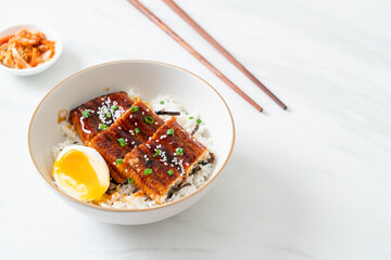 eel rice bowl or unagi rice bowl