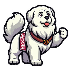 Akbash mascot vector illustration on white background