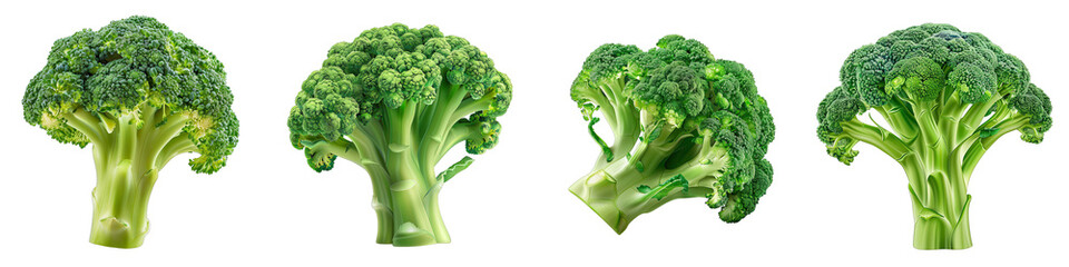 Delicious broccoli  Hyperrealistic Highly Detailed Isolated On Transparent Background Png File