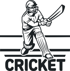 Cricket Player Logo Playing Short Concept vector illustrations generated by Ai