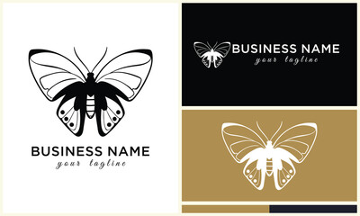 hand drawn butterfly logo template