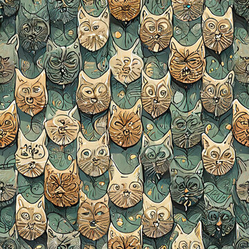 geometric figure, wallpaper, tile, cat, cat wallpaper, cat tile, cat pattern, pattern