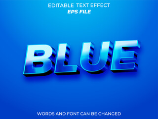 blue text effect, font editable, typography, 3d text. vector template