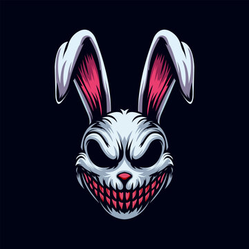 Vector illustration of spooky rabbit