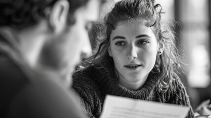 An intense and focused stare between a student and a teacher during a oneonone tutoring session.