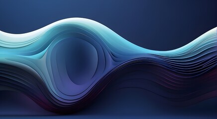a gradient-filled, smoothly flowing, wavy form with energy motion, a dark blue design curve line, calming music, or technology.