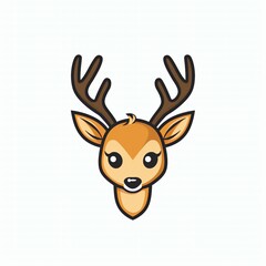 Adorable Deer Flat Logo Design. Perfect for Children's Apps & Branding.