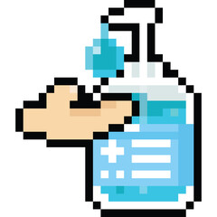 Pixel art hand sanitizer icon