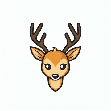 Adorable Deer Flat Logo Design. Perfect for Children's Apps & Branding.