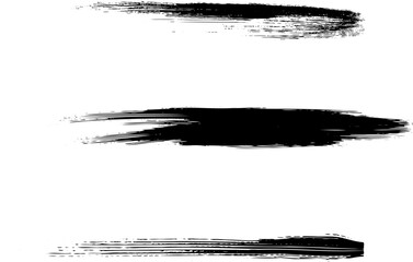 毛筆手書きの墨ブラシ素材