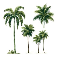 Fototapeta premium Palm trees painted in watercolor 