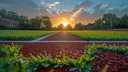 Foto auf Leinwand athletics field with horizon, concept creative © ProductionK