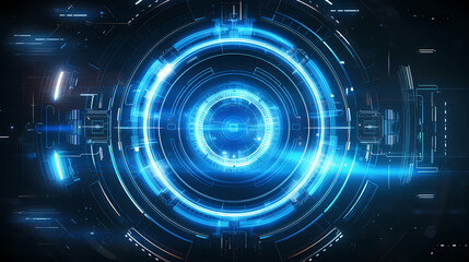 Fototapeta premium Blue technology infographic