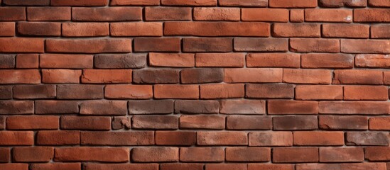 A close up view of a red brick wall in a corner style, showcasing the texture and pattern of the...