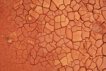 Dry, red, cracked soil