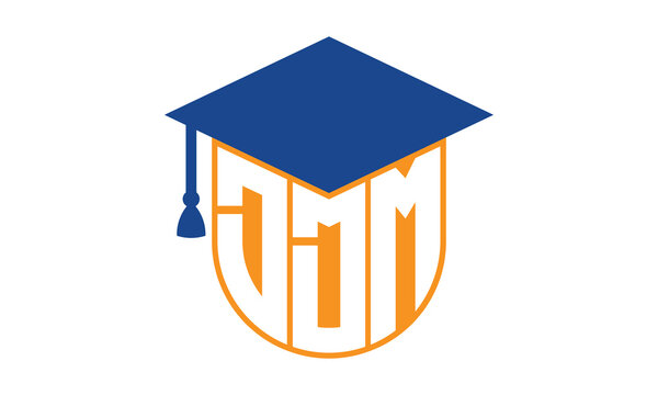 DDM initial letter academic logo design vector template. school college logo, university logo, graduation cap logo, institute logo, educational logo, library logo, teaching logo, book shop, varsity	