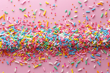 Fototapeta premium Sprinkles on pink background 