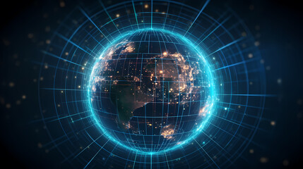 Blue technology infographic