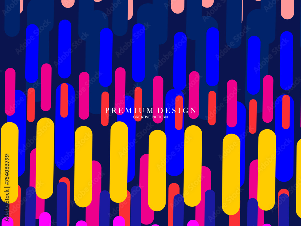 Fototapete Background for the composition of colorful minimalist line art shapes with a modern concept.