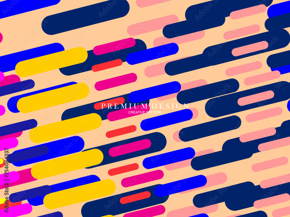 Fototapete Background for the composition of colorful minimalist line art shapes with a modern concept.