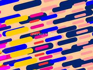 Background for the composition of colorful minimalist line art shapes with a modern concept.