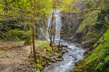 Sudushen Waterfall near Termal in spring (Yalova, Turkey)