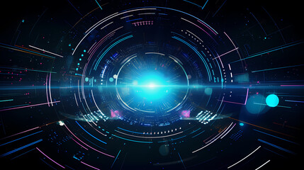 Obraz premium Blue technology infographic