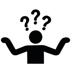 Vector man shrugged his shoulders with an expression of ignorance icon illustration