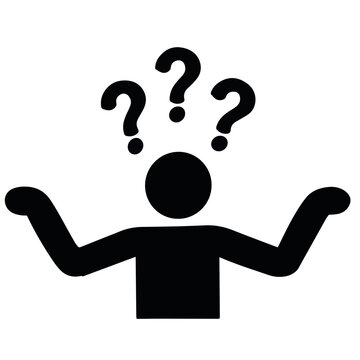 Vector man shrugged his shoulders with an expression of ignorance icon illustration