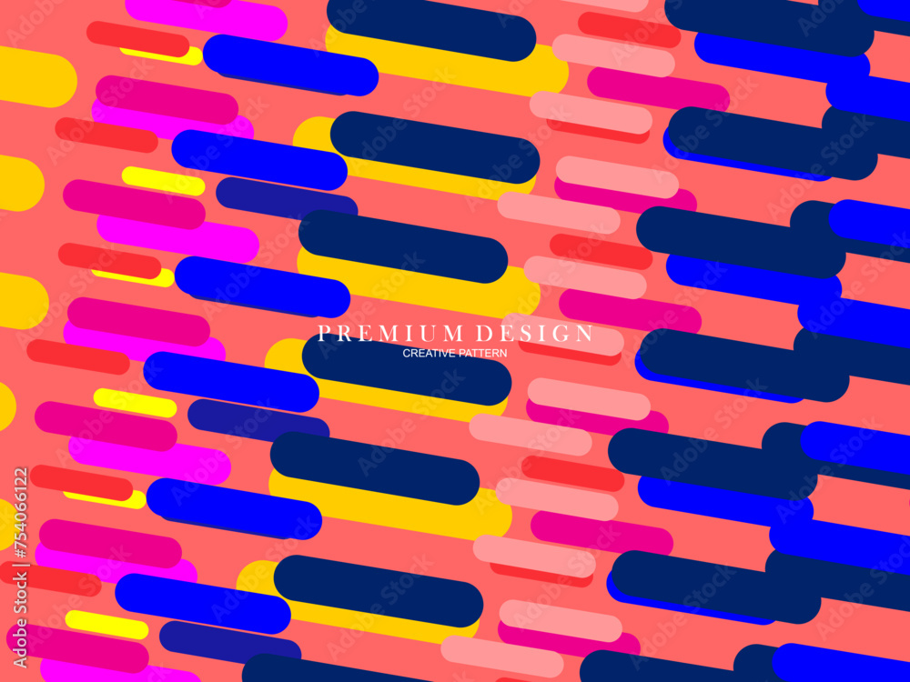 Fototapete Background for the composition of colorful minimalist line art shapes with a modern concept.