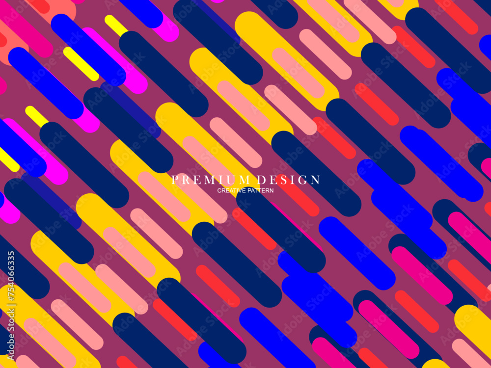 Fototapete Background for the composition of colorful minimalist line art shapes with a modern concept.
