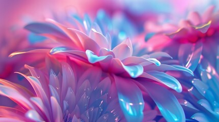 Daisy Cascade: Wavy layers of 3D daisy petals cascade in extreme macro shots, creating a mesmerizing scene.