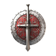 Sword and Shield isolated on transparent or white background