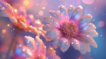 Daisy Glitter Dance: Twinkling daisy petals move softly.
