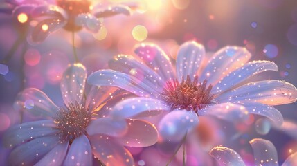 Daisy Glitter Dance: Twinkling daisy petals move softly.