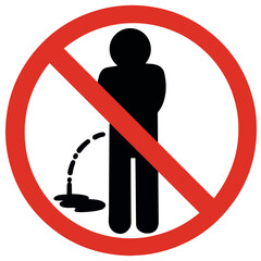 Sticker icon forbidden to pee carelessly vector illustration