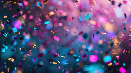 Obraz na płótnie Canvas Blurry photo of colorful confetti
