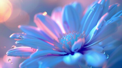 Obraz premium Ethereal Daisy: Petals shimmer with otherworldly light, a glimpse into realms beyond our own.
