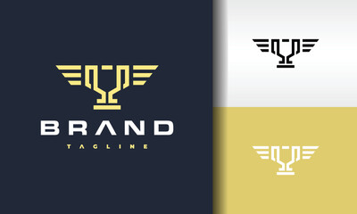 luxury winged trophy logo