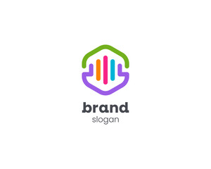 Creative flat colorful chart logo