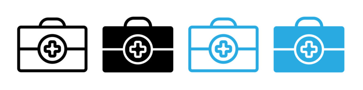First Aid Box Line Icon. Emergency Care icon in outline and solid flat style.